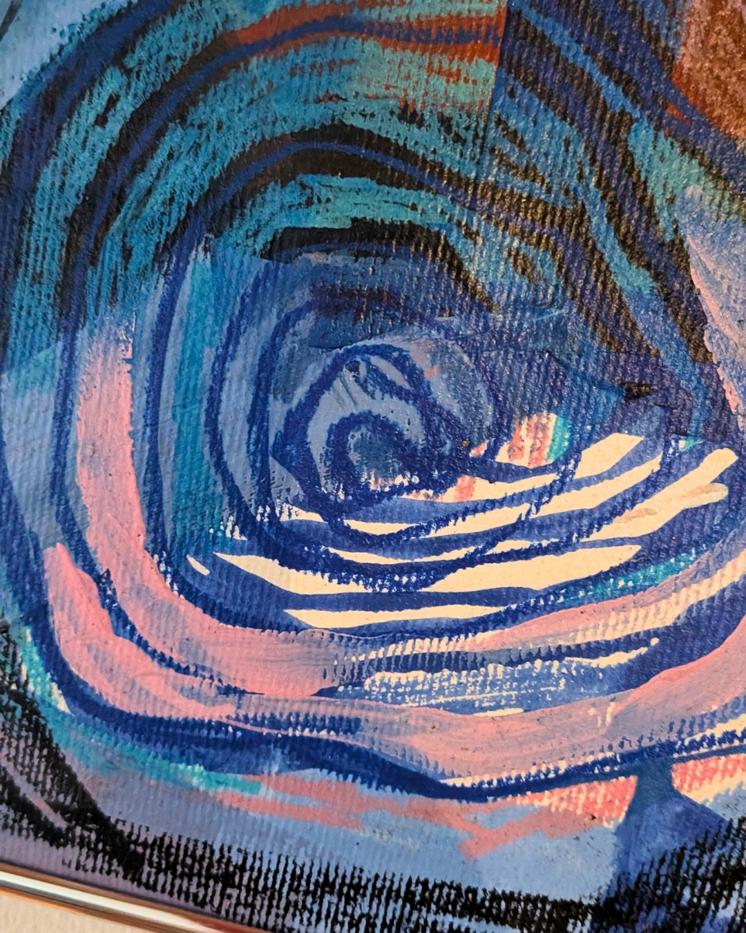"Kolde minder" - Abstrakt maleri, 59,5x42,5cm, Inklusiv ramme