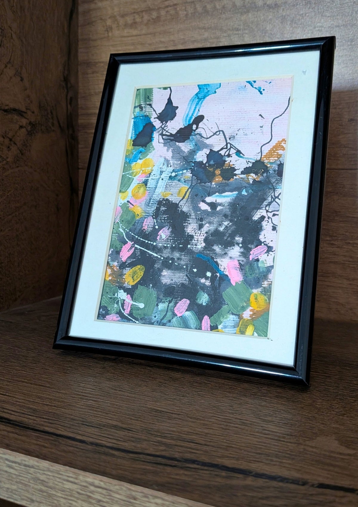 "Kirsebærblomster" - Maleri, 13x18cm, med ramme